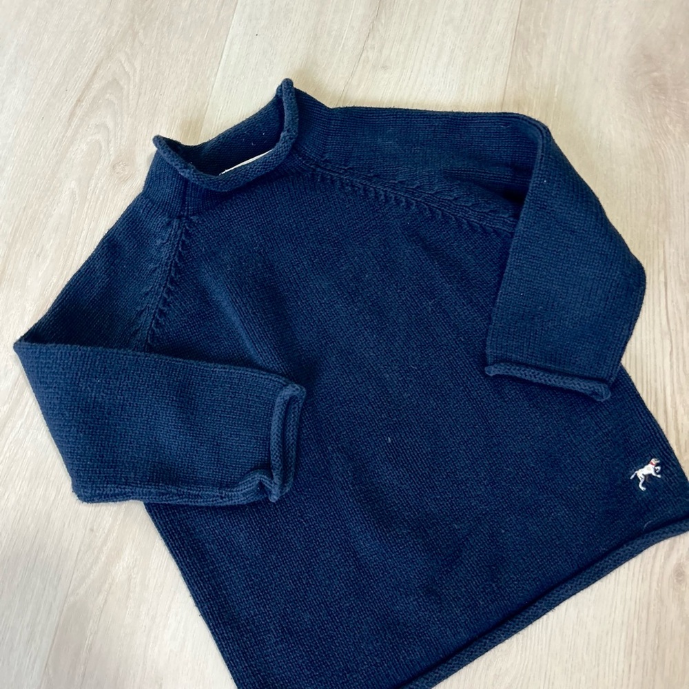 Crewcuts Navy Mock Neck Knit Sweater